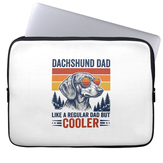 Capa Para Notebook Pai Dachshund Como um Pai Normal Mas Camiseta Mais (Frente)