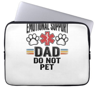 Capa Para Notebook Pai de Apoio Emocional Não Acaricie Camisa Vintage