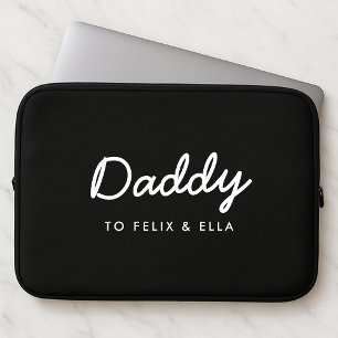 Capa Para Notebook Pai Dia de os pais Preto dos Nomes das Crianças