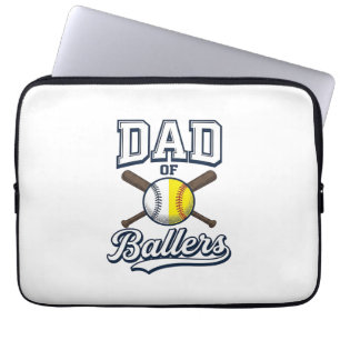 Capa Para Notebook Pai dos atletas de beisebol e softball design retr