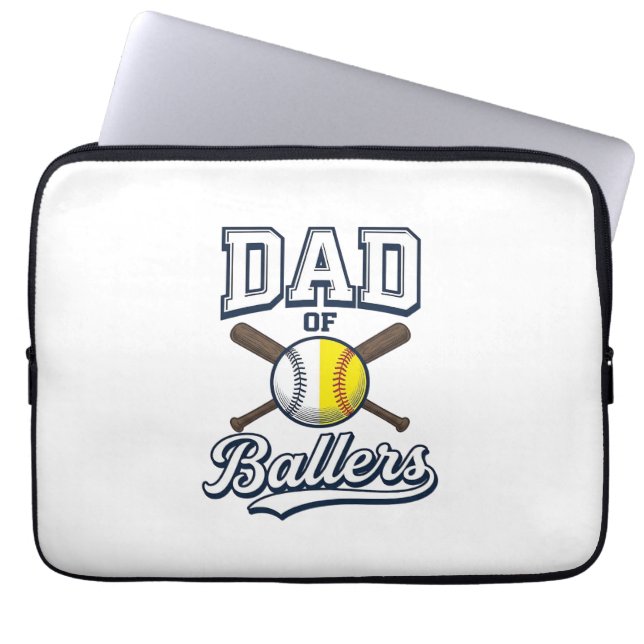 Capa Para Notebook Pai dos atletas de beisebol e softball design retr (Frente)
