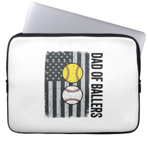 Capa Para Notebook Pai dos Ballers Softbol Beisebol Patriótico
