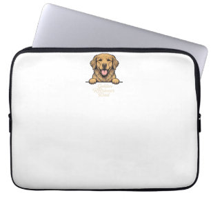 Capa Para Notebook Pai Golden Retriever Gravação Vintage