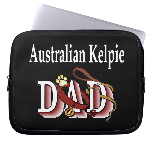 Capa Para Notebook Pai Kelpie australiano (Frente)