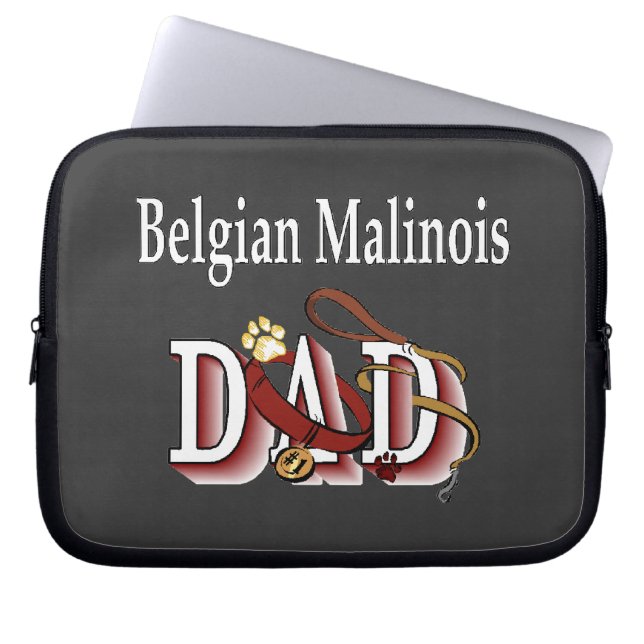 Capa Para Notebook Pai Malinois belga (Frente)