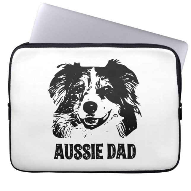 Capa Para Notebook Pai Mens Aussie - Pai de Cachorro Australiano (Frente)