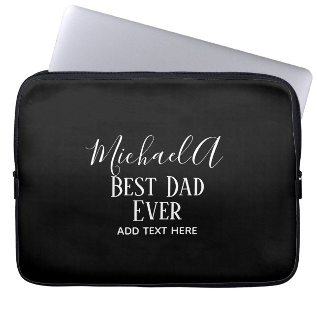 Capa Para Notebook PAI Presente Personalizado Branco Preto Clássico (Frente)