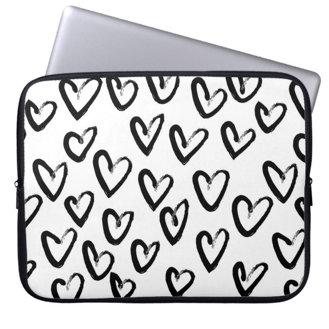 Capa Para Notebook Paint Stroke Heart Pattern (Frente)