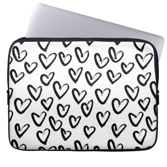 Capa Para Notebook Paint Stroke Heart Pattern (Frente)