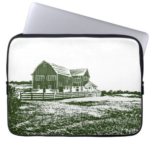 Capa Para Notebook Paisagem de campo com recortes de madeira casa de