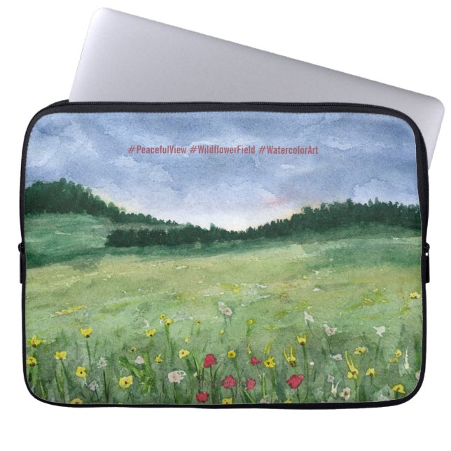 Capa Para Notebook Paisagem de Campo de Flores (Frente)