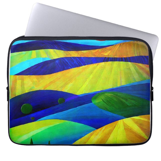 Capa Para Notebook Paisagem de Colinas da Fantasia do Arco-íris (Frente)