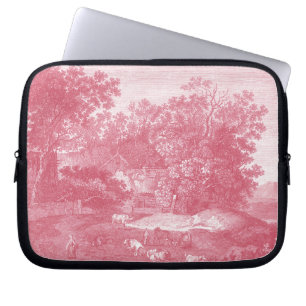 Capa Para Notebook Paisagem de Cor-de-rosa Toile de Jouy Gasto Counry