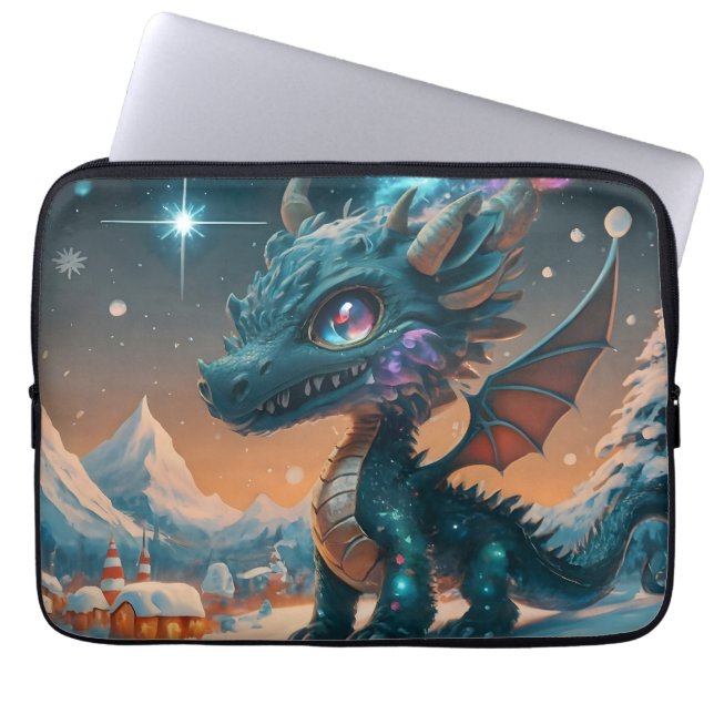 Capa Para Notebook Paisagem de inverno de Chibi Dragon Mystical (Frente)