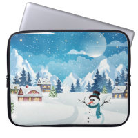 Paisagem de inverno na vila com neve coberta