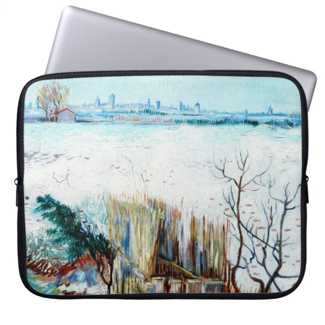 Capa Para Notebook Paisagem de Neve com Arles no Fundo (Frente)