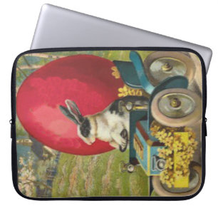 Capa Para Notebook Paisagem do Carro de Coelho da Páscoa