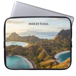Capa Para Notebook Paisagem do pôr do sol da Ilha de Padar em tela