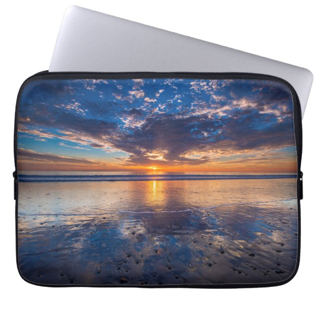 Capa Para Notebook Paisagem marinha dramática, pôr do sol, CA (Frente)
