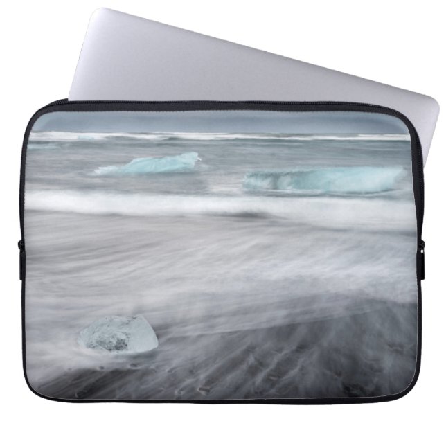 Capa Para Notebook Paisagem marítima agitada com gelo, Islândia (Frente)