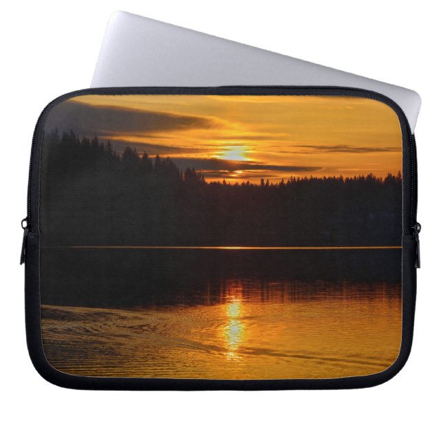 Capa Para Notebook Paisagem Natural Canadense Cariboo Lake Sunset (Frente)