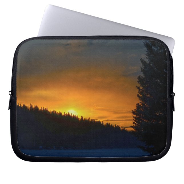 Capa Para Notebook Paisagem Natural Cariboesa Lago Sunset (Frente)