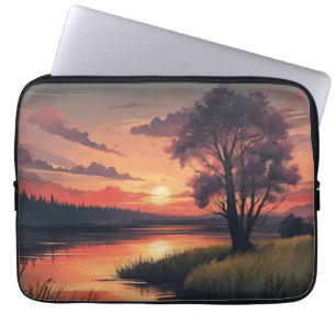 Capa Para Notebook Paisagem Natureza Pintura IA Bolsa de laptop de Ar