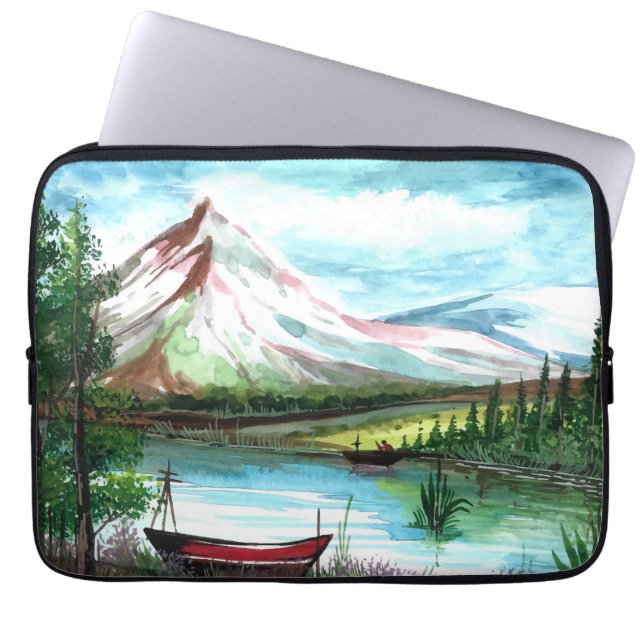 Capa Para Notebook Paisagem Primavera de Desenho Mão - 24531 (Frente)