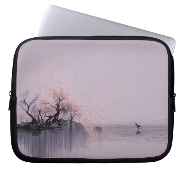 Capa Para Notebook Paisagem Zen Minimalista (Frente)