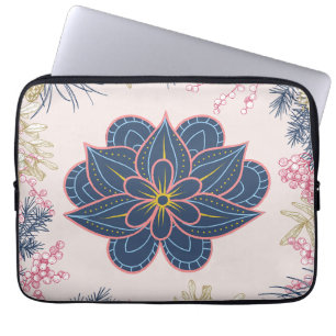 Capa Para Notebook Paisley Art, Intrate Blue and Purple Patternos