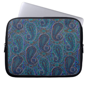 Capa Para Notebook Paisley Blue Indian Boho Art Pattern