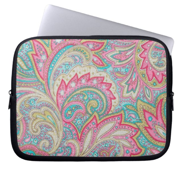 Capa Para Notebook Paisley cor-de-rosa (Frente)