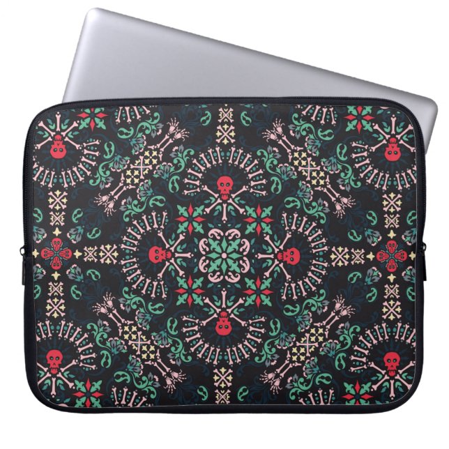 Capa Para Notebook paisley, crânios e ossos Bandana Impressão, fa (Frente)