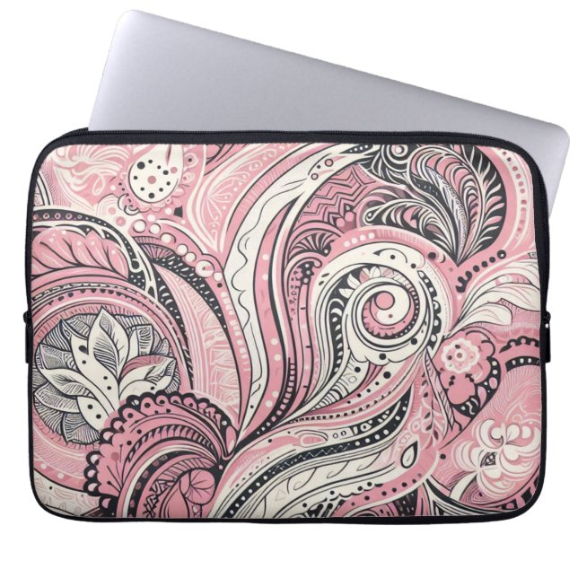 Capa Para Notebook Paisley Rosa, O Home Studio (Frente)