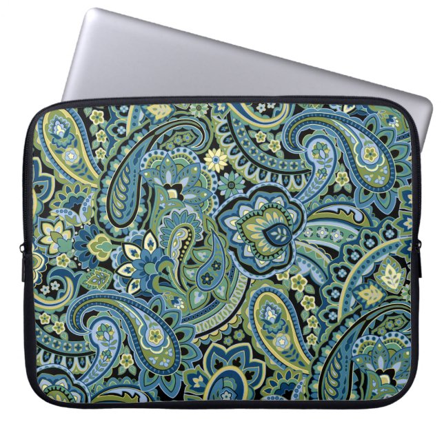 Capa Para Notebook Paisley Verde Floresta (Frente)