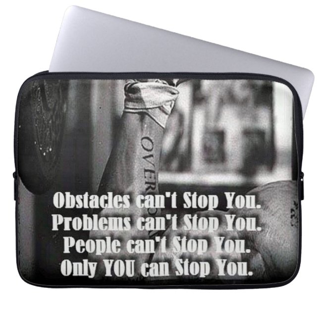 Capa Para Notebook Palavras Motivacionais - Obstáculos não podem impe (Frente)