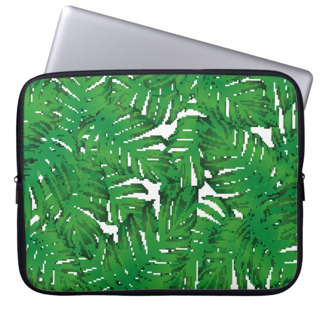 Capa Para Notebook Palm Monstera Sem Olhos. Trópico Verde Branco (Frente)