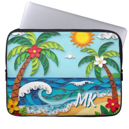 Capa Para Notebook Palm Trees on the Beach Personalized