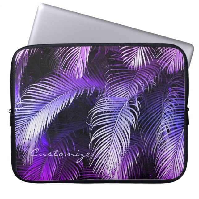 Capa Para Notebook Palma Roxo Tropical Deixa Bolsa de laptop (Frente)