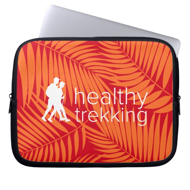 Capa Para Notebook Palmas laranja de trekking saudáveis Conjunto molh (Frente)