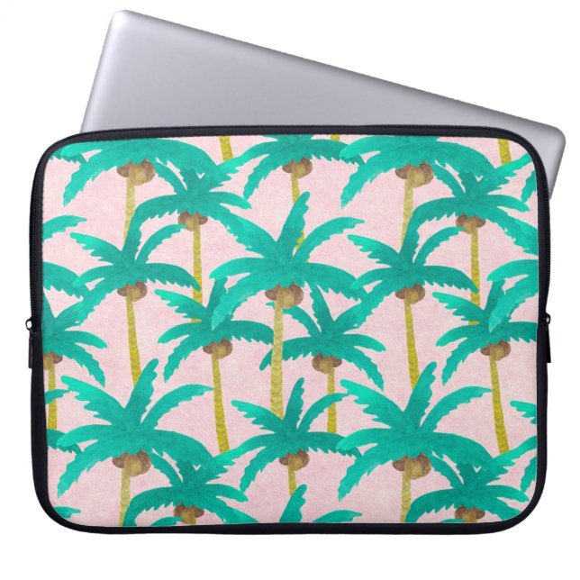 Capa Para Notebook Palmas Tropicais: Padrão de Verão de Aquarela (Frente)