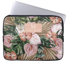 Capa Para Notebook Palmeira da selva deixa flores da floresta tropica