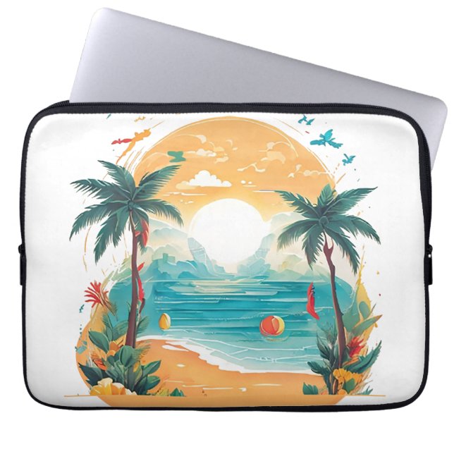 Capa Para Notebook Palmeira de Sun Beach (Frente)