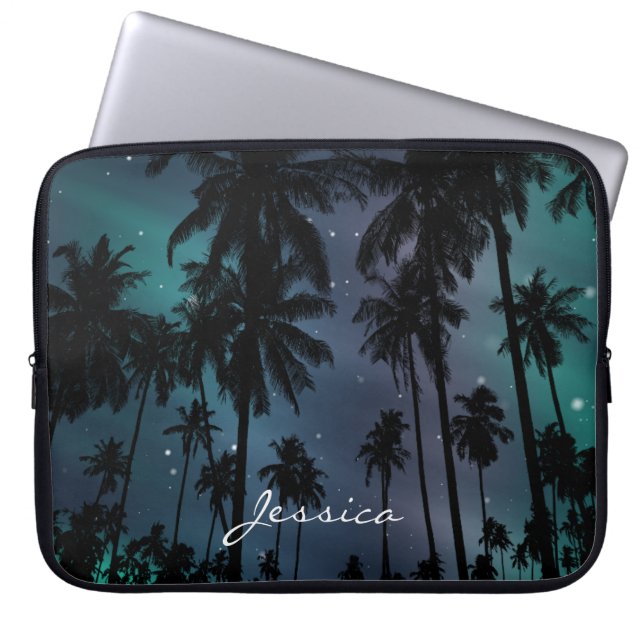 Capa Para Notebook Palmeiras e Céu Estrelado Personalizado (Frente)