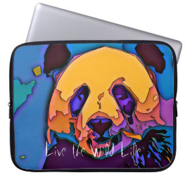 Capa Para Notebook Panda - vive a vida/bolsa de laptop selvagens