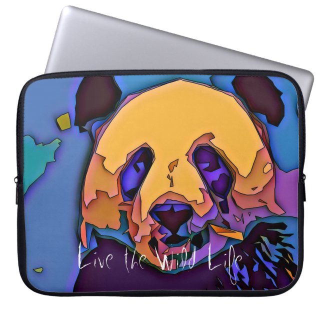 Capa Para Notebook Panda - vive a vida/bolsa de laptop selvagens (Frente)