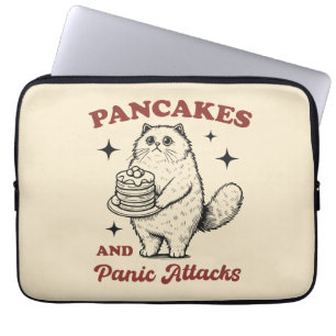 Capa Para Notebook Panquecas e ataques de pânico gato engraçado
