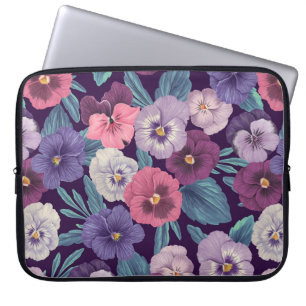 Capa Para Notebook Pansias coloridas em violeta profunda