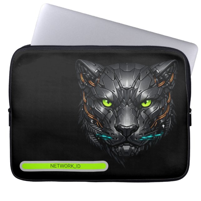Capa Para Notebook Pantera Cibernética Cyberpunk Gamer Personalizada  (Frente)