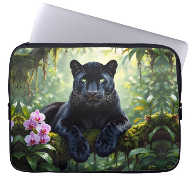 Capa Para Notebook Pantera Negra na Selva (Frente)